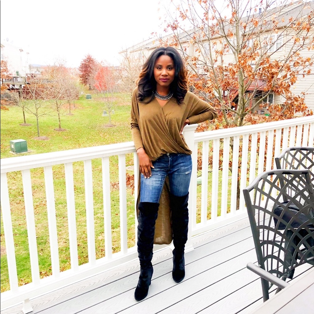 Olive Green High Low Shirt
